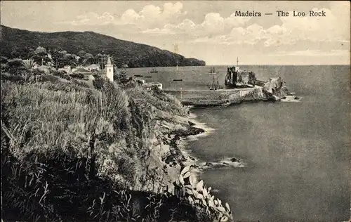 Ak Insel Madeira Portugal, Loo Felsen, Ruine, Panorama