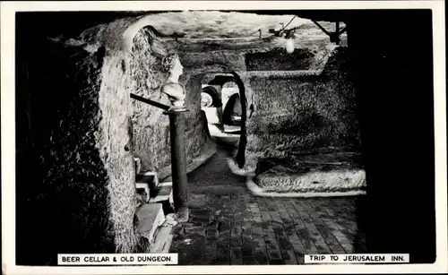 Ak Nottingham East Midlands England, Ausflug zum Jerusalem Inn, Bierkeller