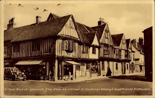 Ak Ipswich Suffolk England, Silent Street, Geschäft