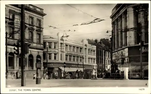 Ak Derby Derbyshire England, Stadtzentrum