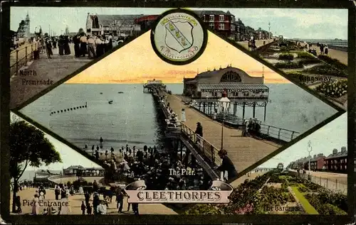 Ak Cleethorpes Yorkshire England, Promenade, Pier, Gardens