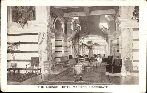 Ak Harrogate Yorkshire England, Hotel Majestic, Lounge