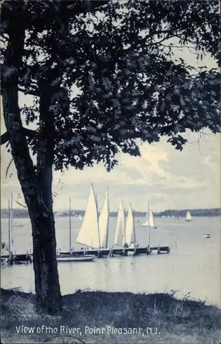 Ak New Jersey USA, Pleasant Point, Blick auf den Fluss