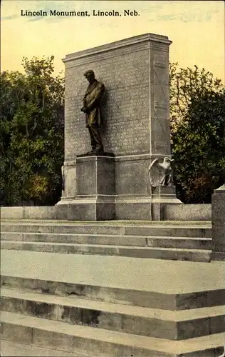 Ak Lincoln Nebraska USA, Lincoln Denkmal