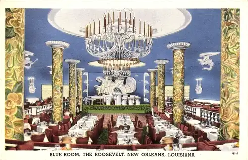 Ak New Orleans Louisiana USA, Blue Room, the Roosevelt, Innenansicht