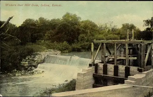 Ak Kansas USA, Western Star Mill Dam, Salina