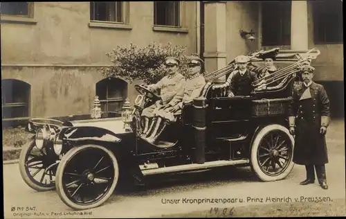 Ak Kronprinz Wilhelm von Preußen, Cecilie, Großadmiral Prinz Albert Wilhelm Heinrich von Preußen