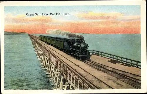 Ak Utah USA, US Amerikanische Eisenbahn, Dampflok, Salt Lake