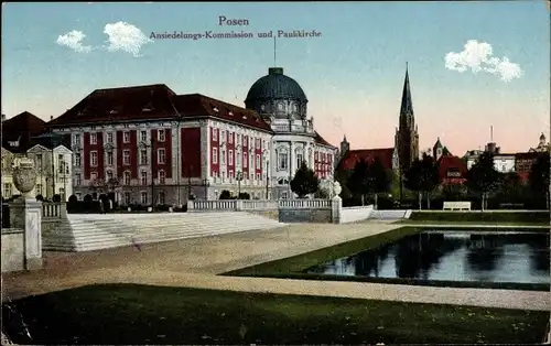 Ak Poznań Posen, Ansiedelungs Kommission, Paulikirche