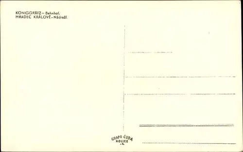 Ak Hradec Králové Königgrätz Stadt, Bahnhof