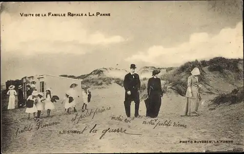 Ak La Panne De Panne Westflandern, Königsbesuch, Dünenpartie