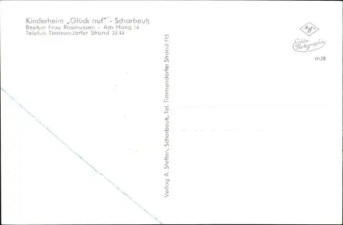 Ak Scharbeutz in Ostholstein, Kinderheim Glück auf, Bes. Frau Rasmussen