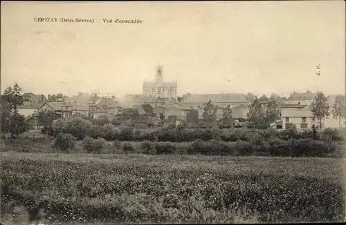Ak Cerizay Deux Sevres, Vue d´ensemble