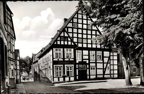 Ak Halle in Westfalen Bahnhofstraße, Gasthaus Leopold Brune, Fachwerkhäuser