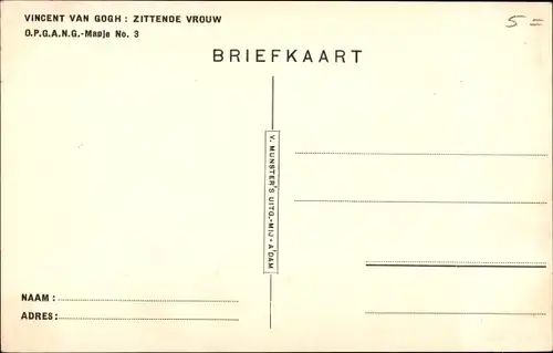 Künstler Ak Van Gogh, Vincent, Sitzende Frau
