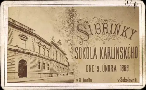 Foto Karlín Praha Prag, Sibrinky Sokola Karlinskeho 1889