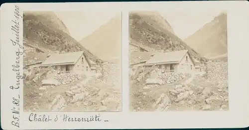 Stereo Foto Engelberg Kt. Obwalden Schweiz, Chalet Herrenrüti, 1900
