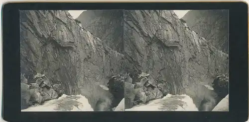 Stereo Foto Göschenen Kt. Uri Schweiz, Bergpartie, Felswand, Pont du Diable