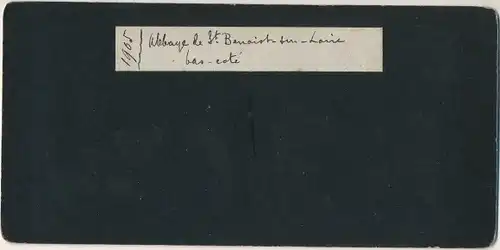 Stereo Foto Saint-Benoît-sur-Loire Loiret, Kirche, Innenansicht, 1905