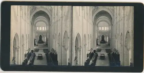 Stereo Foto Saint-Benoît-sur-Loire Loiret, Kirche, Innenansicht, 1905