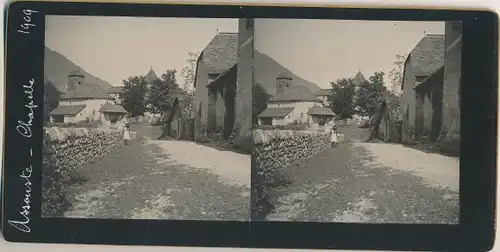 Stereofoto Eaux-Bonnes Pyrénées Atlantiques, Chapelle d’Assouste