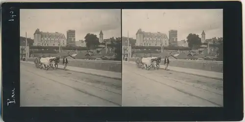 Stereo Foto Pau Pyrénées Atlantiques, Stadtansicht, 1909