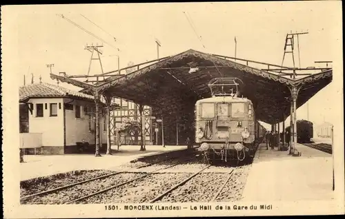 Ak Morcenx Landes, Bahnhof, Gleisseite, Eisenbahn