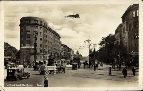 Ak Berlin Charlottenburg, Knie, Straßenbahn