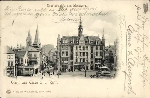 Ak Essen im Ruhrgebiet, Kopstadtplatz, Marktberg