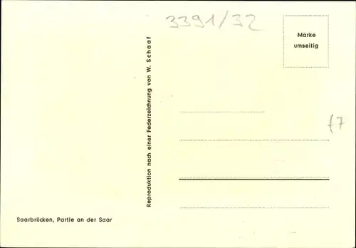 Künstler Ak Schaaf, W., Saarbrücken im Saarland, 50 Jahre Großstadt, Saar