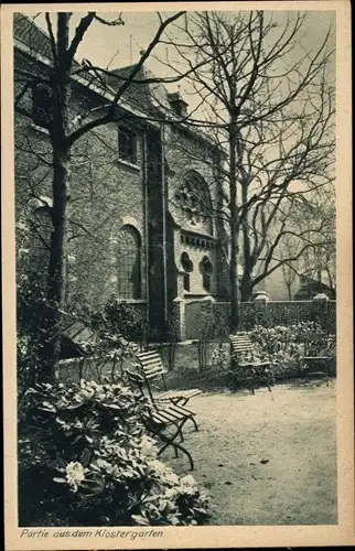 Ak Essen im Ruhrgebiet, Oberlyzeum, Klostergarten