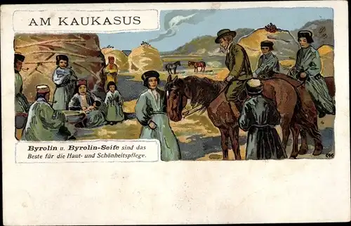 Litho Am Kaukasus, Reklame Byrolin und Byrolin Seife, Haut- und Schönheitspflege
