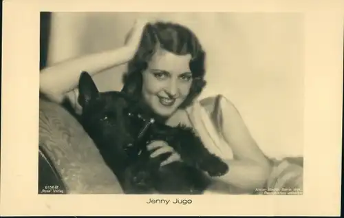 Ak Schauspielerin Jenny Jugo, Portrait, Hund, Ross 6156/1