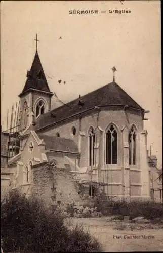 Ak Sermoise Aisne, Kirche