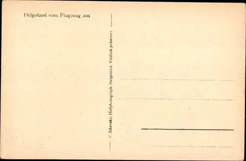 Ak Nordseeinsel Helgoland, Fliegeraufnahme