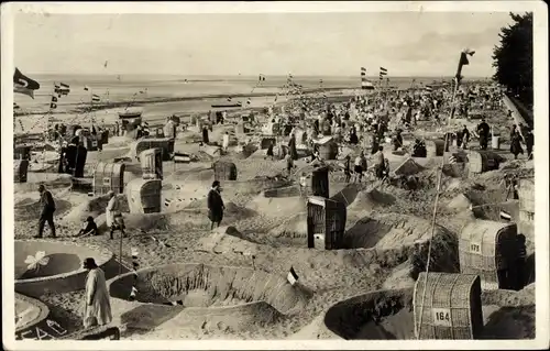 Ak Ostseebad Laboe, Badestrand, Badegäste, Strandkörbe