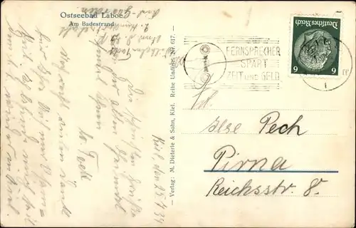 Ak Ostseebad Laboe, Badestrand, Badegäste, Strandkörbe