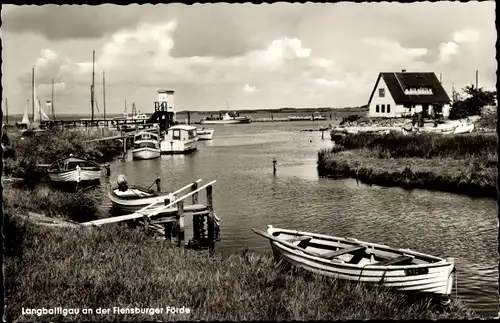 Ak Langballigau an der Flensburger Förde, Hafen, Boote