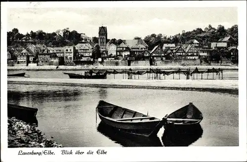 Ak Lauenburg an der Elbe, Blick über die Elbe