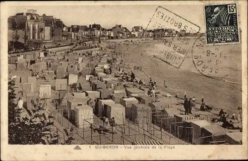 Ak Quiberon Morbihan, Strandpartie