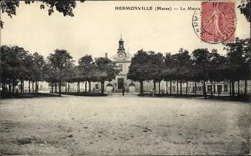 Ak Hermonville-Marne, Das Rathaus