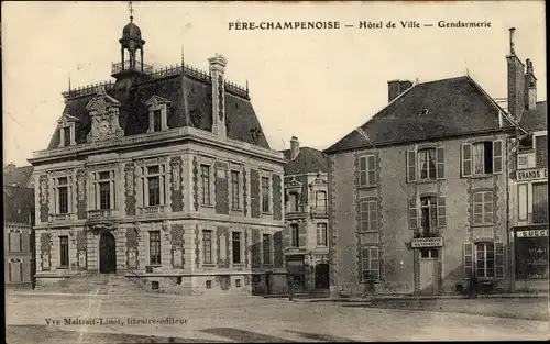 Ak Fère Champenoise Marne, Rathaus, Gendarmerie