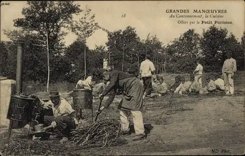 Ak Vincy Laborer Seine et Marne Laborer, Im Cantonment, der Küche