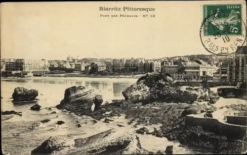 Ak Biarritz Pyrénées Atlantiques, Fischerhafen