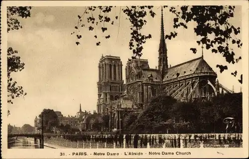 Ak Paris IV Ile de la Cité, Kathedrale Notre Dame, die Apsis