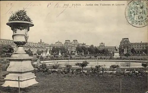 AK Paris I Louvre, Jardin des Tuileries, Louvre