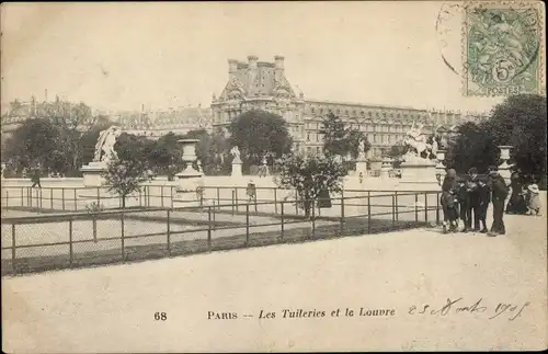 Ak Paris I Louvre, Les Tuileries, Louvre