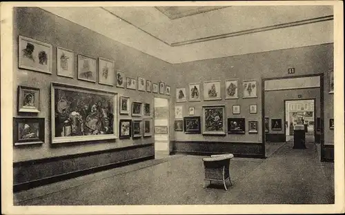 Ak Düsseldorf am Rhein, Große Berliner Kunstausstellung 1917, Kunstpalast, Innenansicht