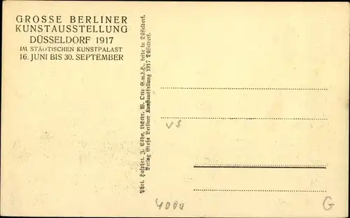 Ak Düsseldorf am Rhein, Große Berliner Kunstausstellung 1917, Kunstpalast, Innenansicht