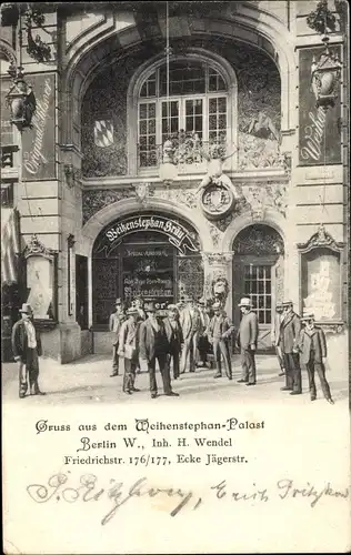 Ak Berlin Mitte, Weihenstephan Palast, Gäste, Friedrichstraße, Ecke Jägerstraße